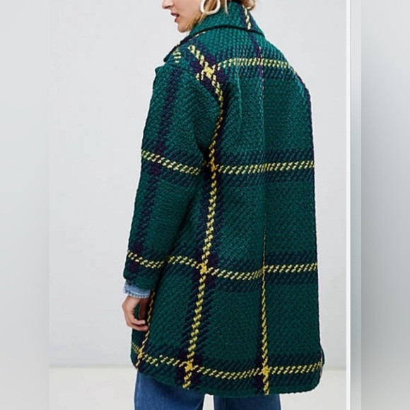 Asos Design Double Breasted Check Coat - Picture 6 of 7